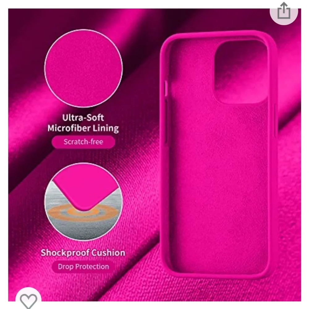 AMAZON Neon Bright Pink iPhone 13 Pro Thin Protective Silicon Shockproof Case